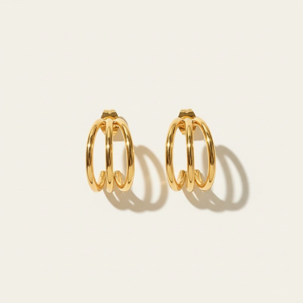 Triple-Line Hoop Earrings product view 1