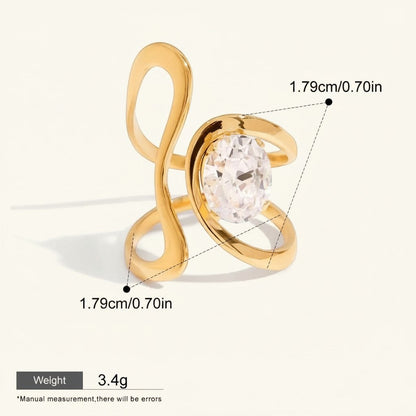Geometric Crystal Open Ring - view 5