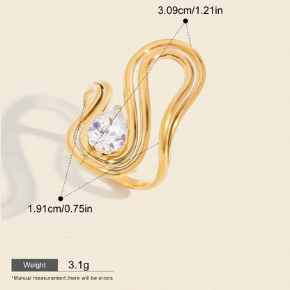 Geometric Crystal Open Ring - view 4