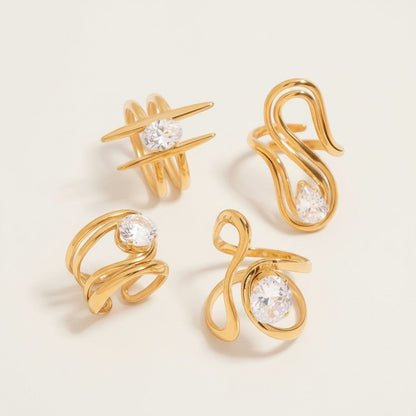Geometric Crystal Open Ring - view 1