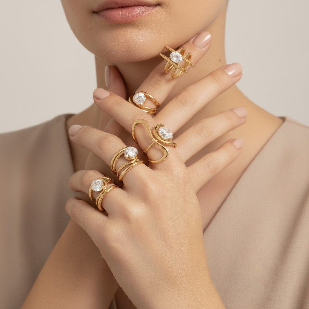 Geometric Crystal Open Ring - view 3