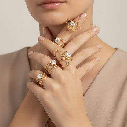 Geometric Crystal Open Ring - view 3