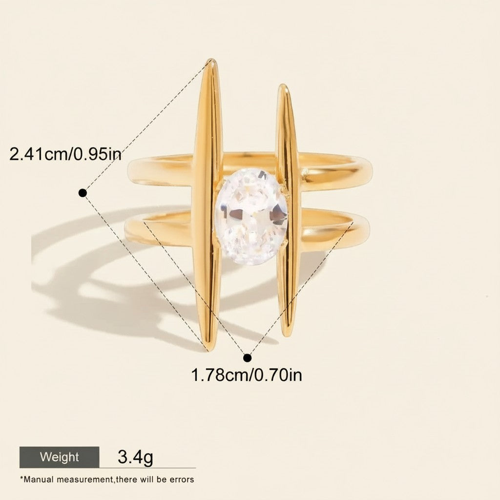 Geometric Crystal Open Ring - view 6