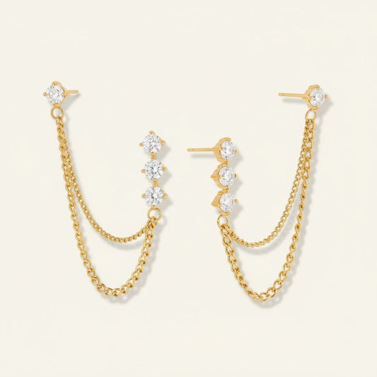 Zircon Chain Drop Earrings product view 1