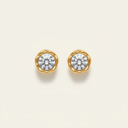 Round Zircon Stud Earrings product view 1