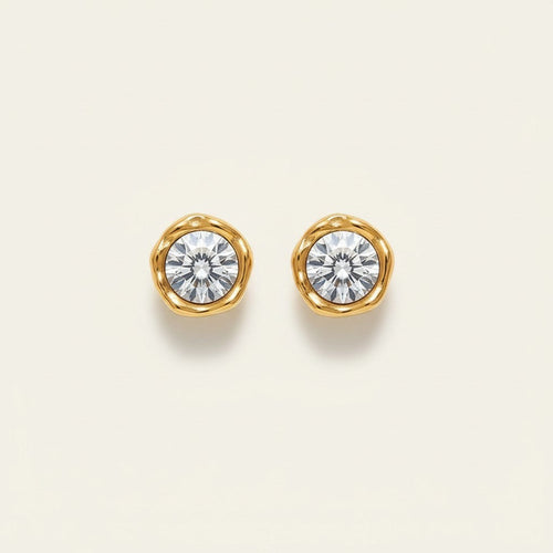 Round Zircon Stud Earrings product view 1