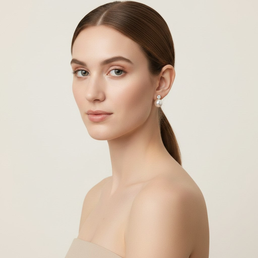 Pearl Halo Stud Earrings product view 3