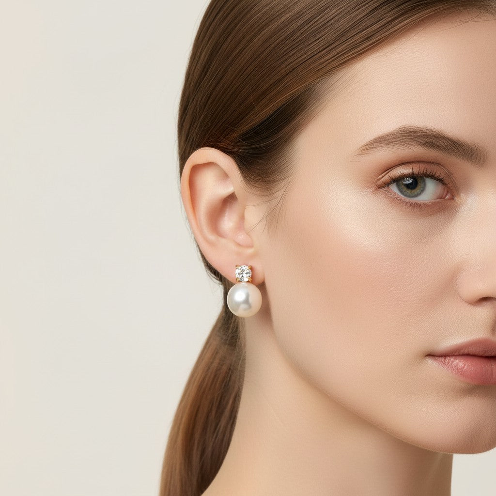 Pearl Halo Stud Earrings product view 2