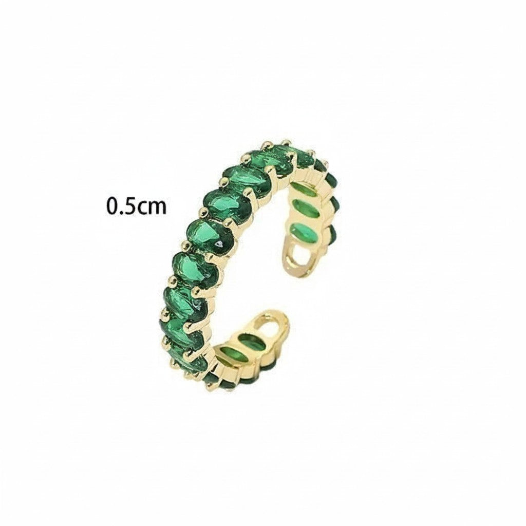 Tri-Color Crystal Open Ring - view 5