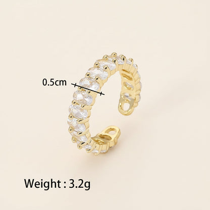 Tri-Color Crystal Open Ring - view 4