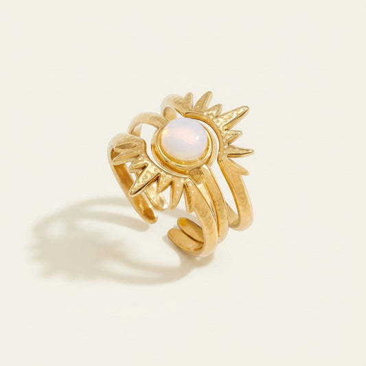 Sunburst Opal Stack Ring Set - view 1